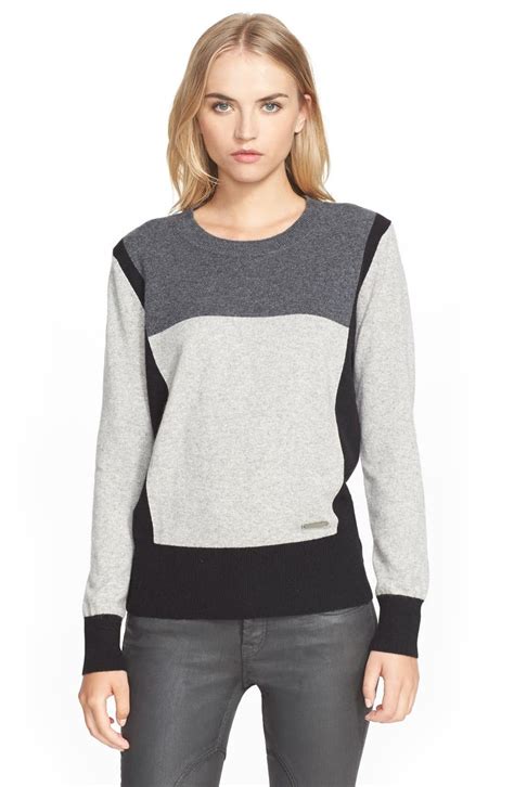 burberry brit colorblock cashmere sweater|burberry cashmere sweater and bottom.